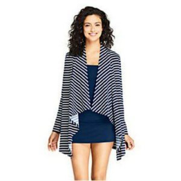 Lands End Swim Cover Up Cardigan 